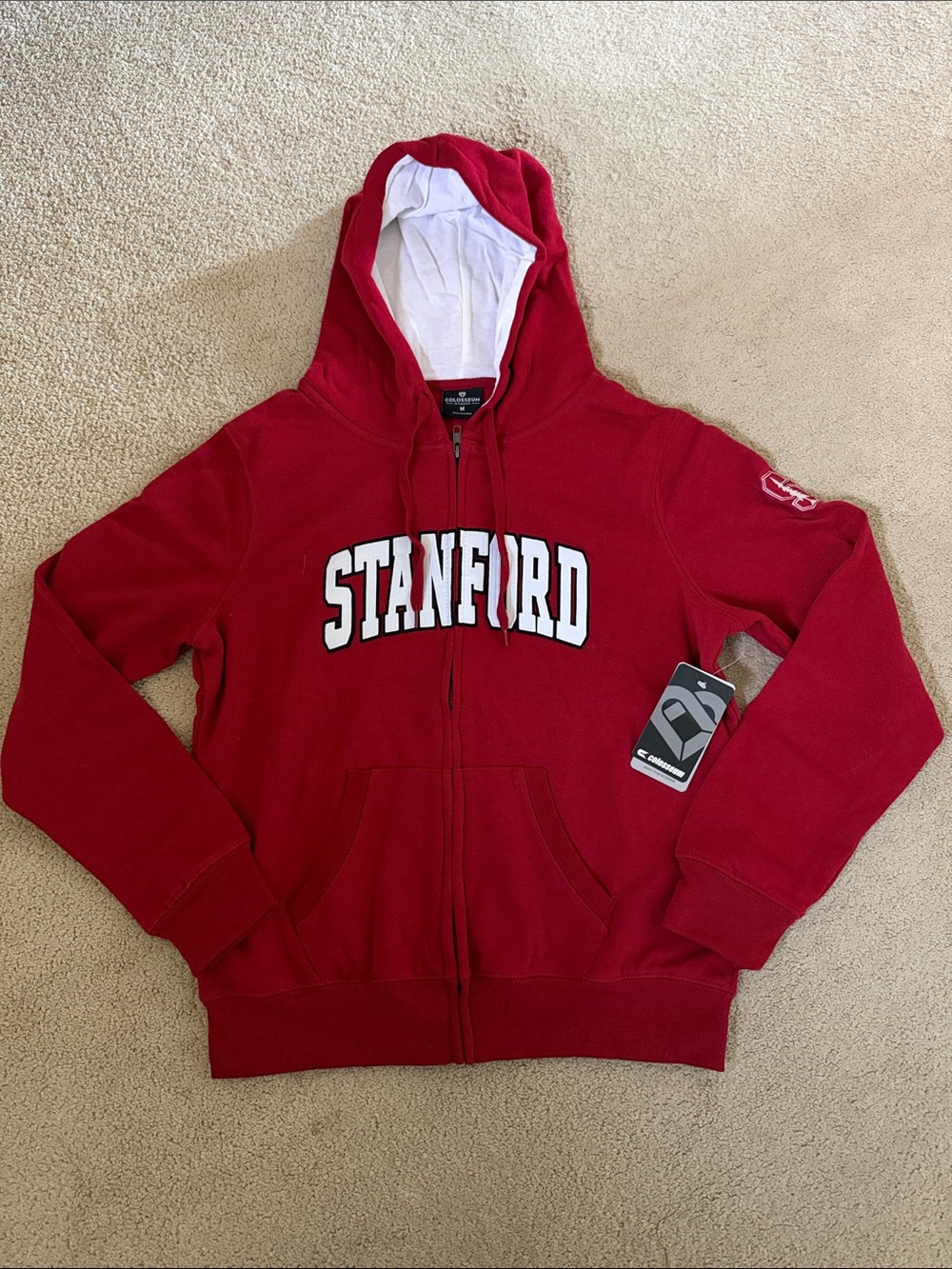 NWT Stanford Full Zip Cardinal Red Hoodie Embroidered Women’s Medium
